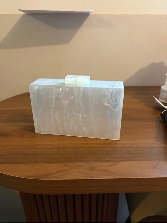 Pearlescent Rectangular Acrylic Clutch