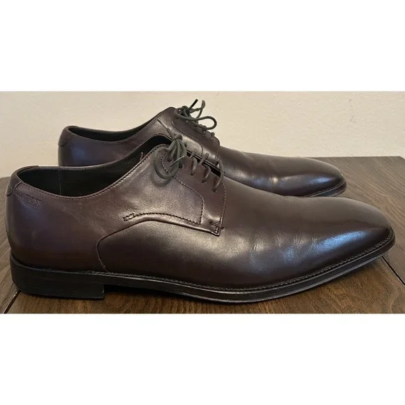 HUGO BOSS Brown dress leather shoes mens size‎ 9