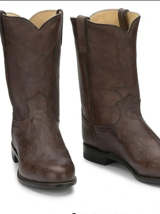 Justin Boots Classic Roper Jackson 3162 Dark Brown Mens Size 8.5 D Western Rodeo