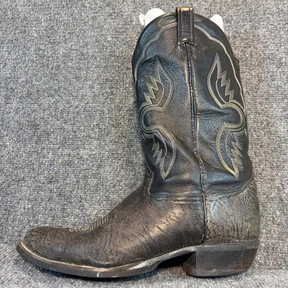 Tony Lama Men 6250 Black Leather Western Cowboy Boots Size 13D USA Made Stitched
