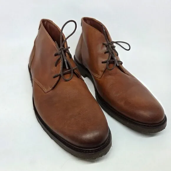Johnston Murphy Sheepskin COPELAND Mens Brown Leather Chukka Boots US 12 M