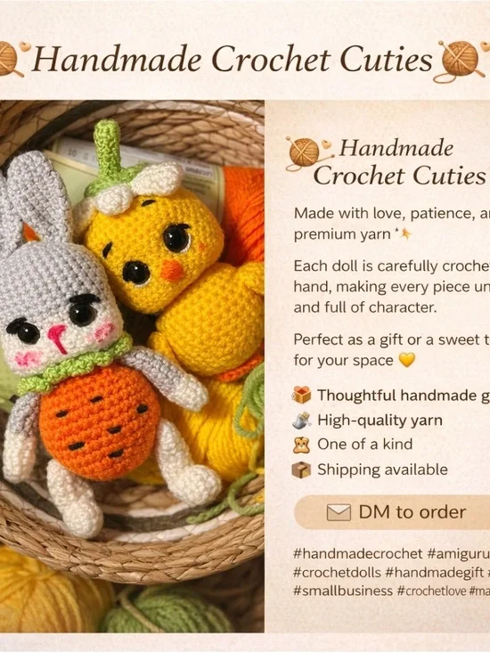 Yellow & Gray Amigurumi Plush