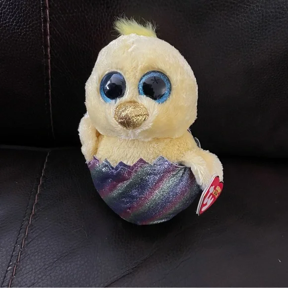 Ty Beanie Boo Yellow Chick in Sparkly Egg