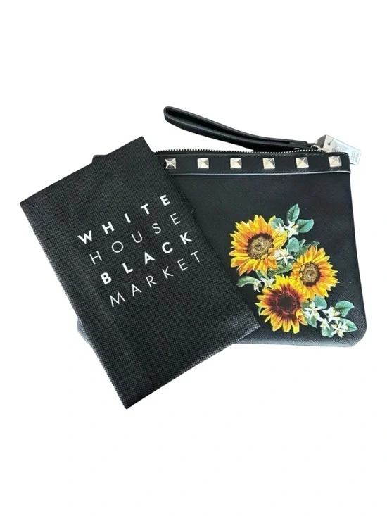 White House Black Market Sunflower Studded Wristlet Clutch NWT