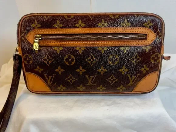 Louis Vuitton Marly Clutch GM Brown Canvas