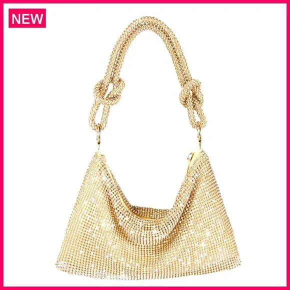 Rhinestone Evening Clutch with Shoulder Strap, 10