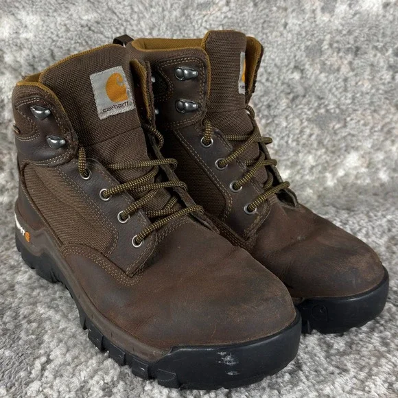 Carhartt Size 9 Waterproof EH Composite Toe Work Hiking Boots Brown Mens