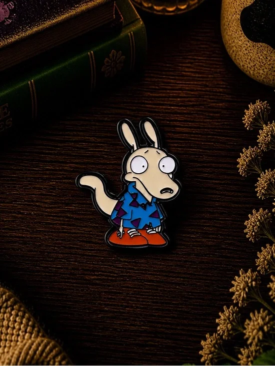 Enamel Pet Character Pin - Blue Shirt with Orange Shoes