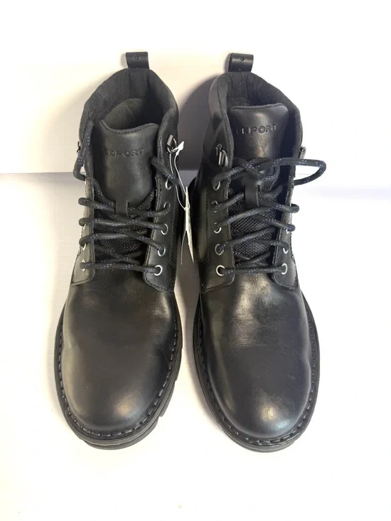 Rockport Unisex Black Leather Lace-Up Ankle Boots