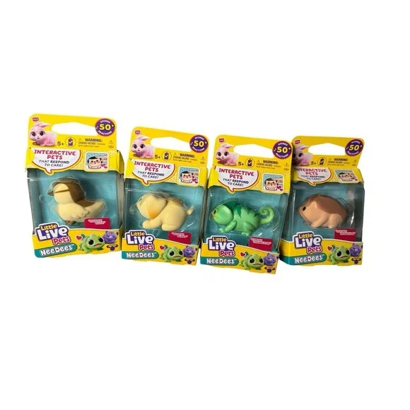 Little Live Pets NeeDees Interactive‎ Pet Dandee Rare/Chameleon Lot Of 4