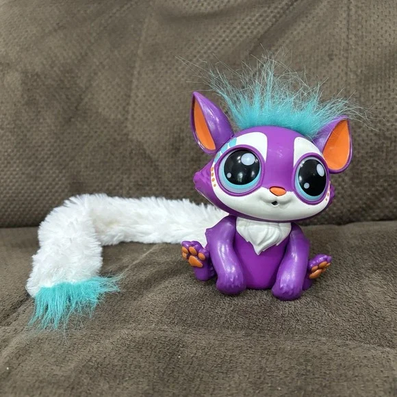 Lil'‎ Gleemerz Loomur Purple White Light Up Interactive Toy Animal Mattel WORKS