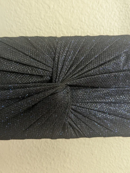 Dark Blue Glitter Twist Clutch - Women Accessories
