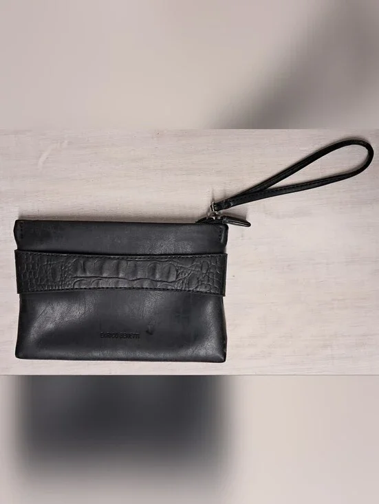 Enrico Benetti Black Logo Embossed Leather Label