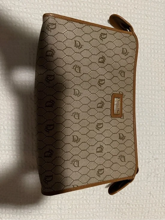 Dior Beige and Brown Monogram Canvas Clutch