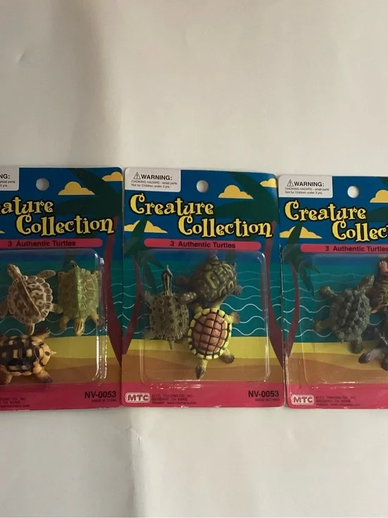 New Sealed Creature Collection Bundle Of 3 Packs Of 3 Plastic Toy TurtleFigurine