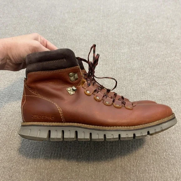 Cole Haan Zerogrand Boots Mens‎ Size 8M Brown Leather Hiking Casual C30405