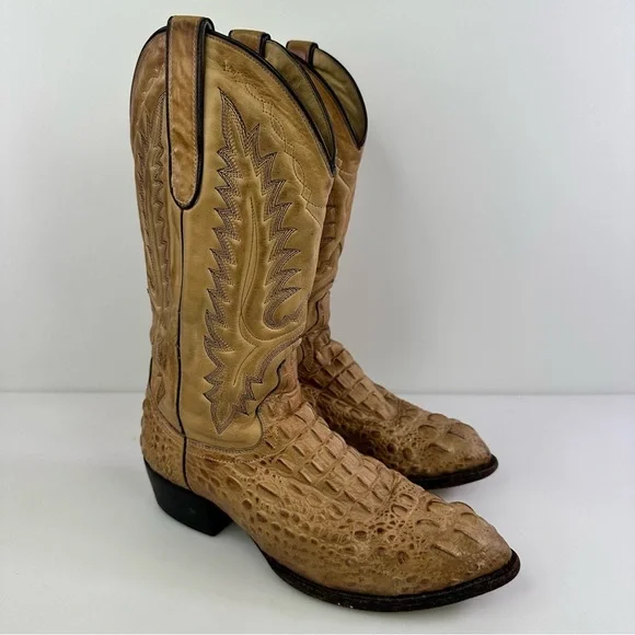 Dan Post Men's DPP348 Tan Alligator Leather Western Boots - Size 9EW