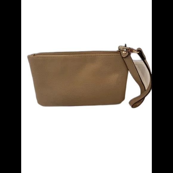 Cato Makeup Cosmetics Accessories‎ Bag Tan Zipper Close Inside Pocket Travel