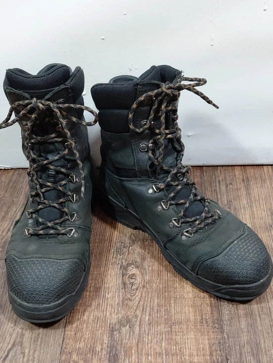 CAT Men's Black Tactical Work Boots - Durable Lace-Up Size 10.5 Steel Toe