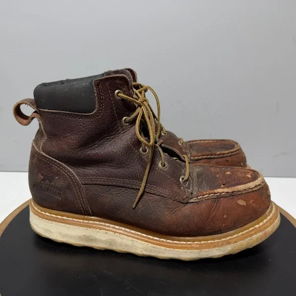 Irish Setter 83606 Ely Work Boots Men Size 9 E2 Wide Moc Toe Leather Utility
