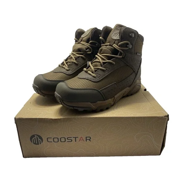 Coostar Men's Waterproof Mid Hiking Boots Dark Brown‎ US 9.5