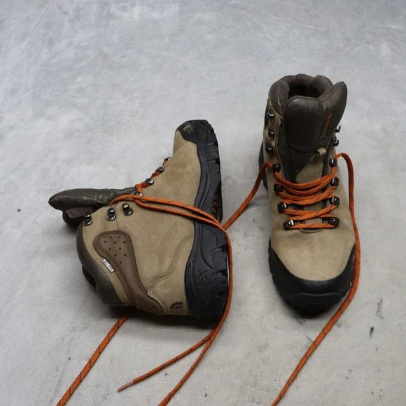 North Face Hiking Boots Men 9.5 Brown Leather Waterproof Gore-Tex Outdoor T191