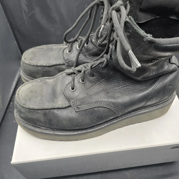 Wolverine Black Leather Combat‎ Boots