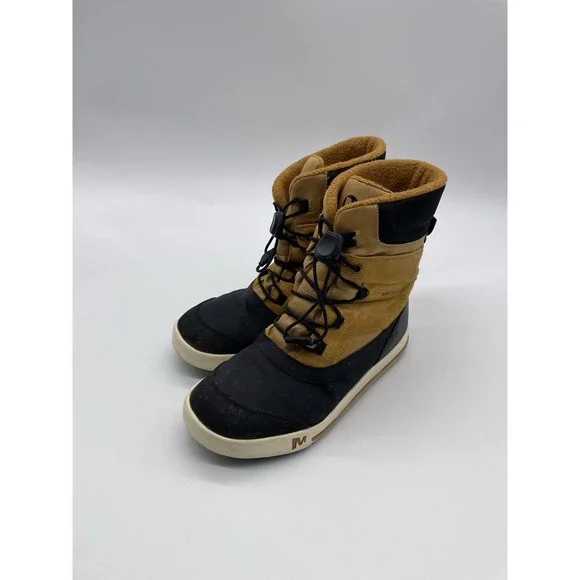 Merrell Snowbank 2 Waterproof Boots MY56187 Mens US 4M Gold/Black Lace-Up Thermo