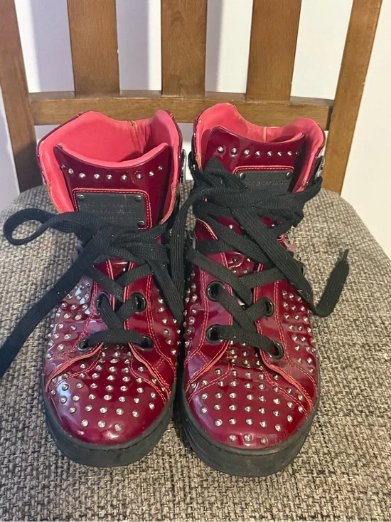 Rock & Republic Red Studded High-Top Boots