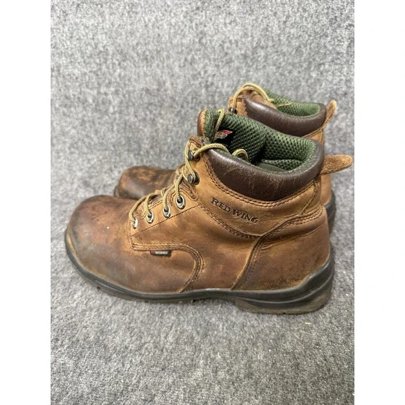 Red Wing Shoes Boots Mens Size 11.5 Brown Waterproof Leather King Toe 2240 Work