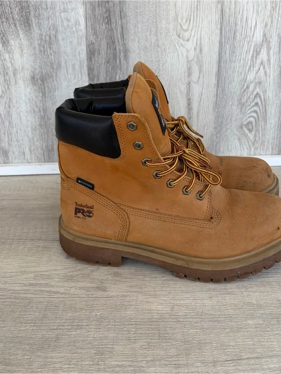 Timberland Pro Boots Mens Size 10 Wide Direct Attach Steel Toe Work Wheat Nubuck