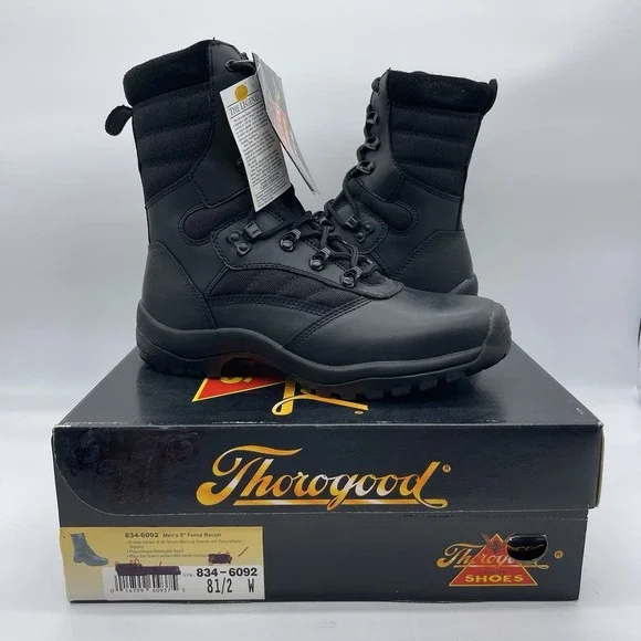 Thorogood 834-6092 Men's Size 8.5 W Black Leather 8