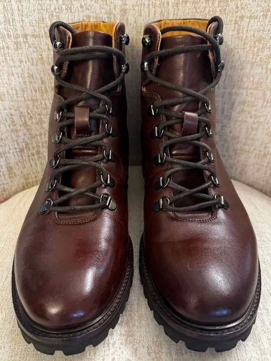 J. Peterman Italian Leather Hiker Boots Brown EU 41 W10 M8