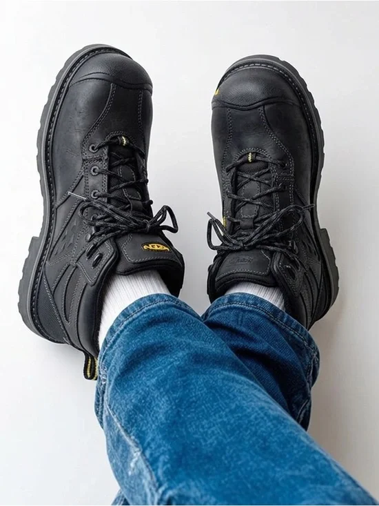 Keen dry waterproof hard toe Men's Black Lace-Up Work Boots sz 7