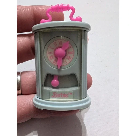 Vintage Barbie Wind-up Miniature Clock Toy (WORKS‎ GREAT)