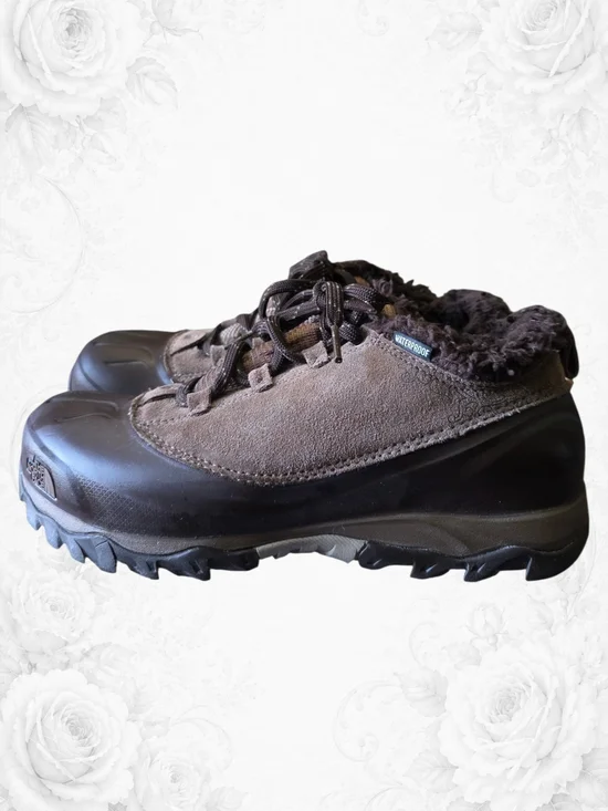 The North Face Shellista II Waterproof Faux Fur Duck Shoes Brown US 9