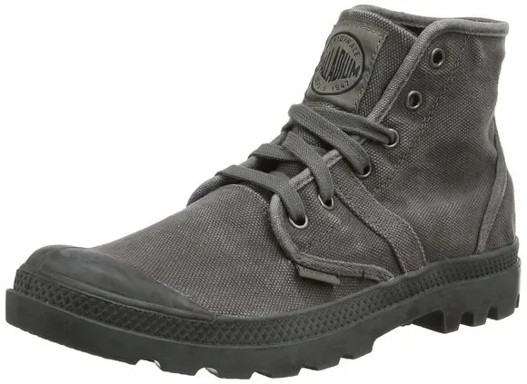 Palladium Pallabrouse High Top Cotton Canvas Boots Lace Up Metal Black 11