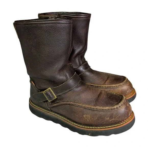 Wood n Stream Flyway Boots Mens Size 11M Brown Outdoor Waterproof Buckle Moc Toe