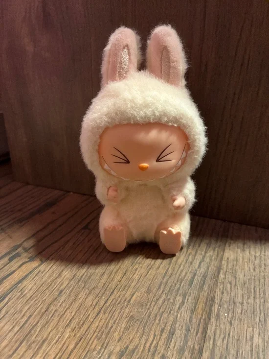 Plush Bunny Costume Toy for Small Pets - Cream