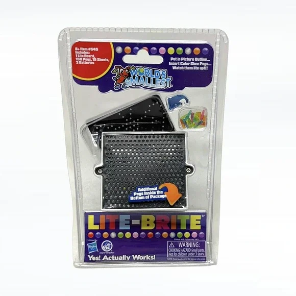 World's Smallest LITE BRITE Art Toy Doll House Miniature Light Bright Pegs Paper