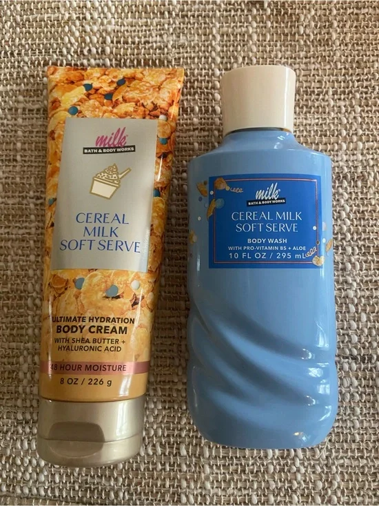 Brand new Bath and body! Body wash & body cream (cereal milk soft serve scent)