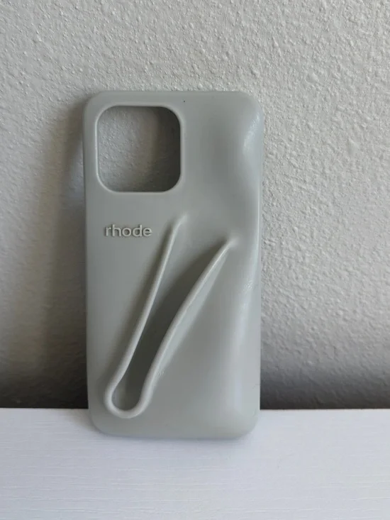 RHODE Soft-Touch Phone Case with Integrated Grip in Light Gray IPHONE 15 pro max