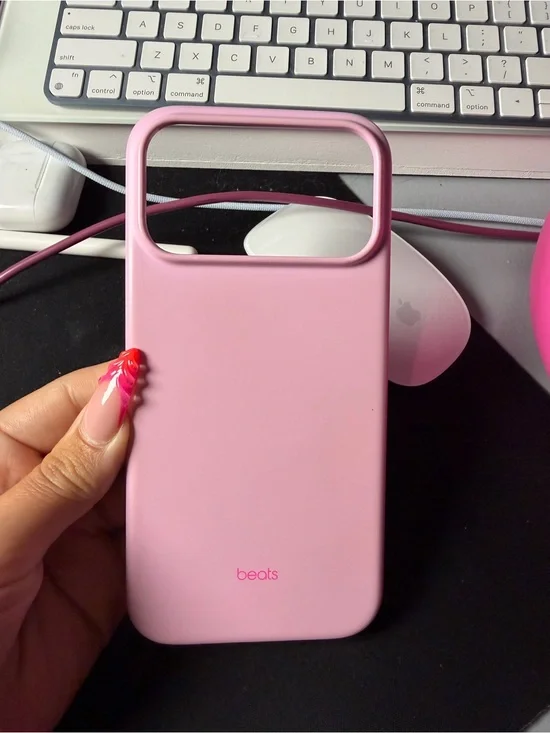 Beats by Dre Soft-Touch Pink Phone Case with Large Camera Cutout