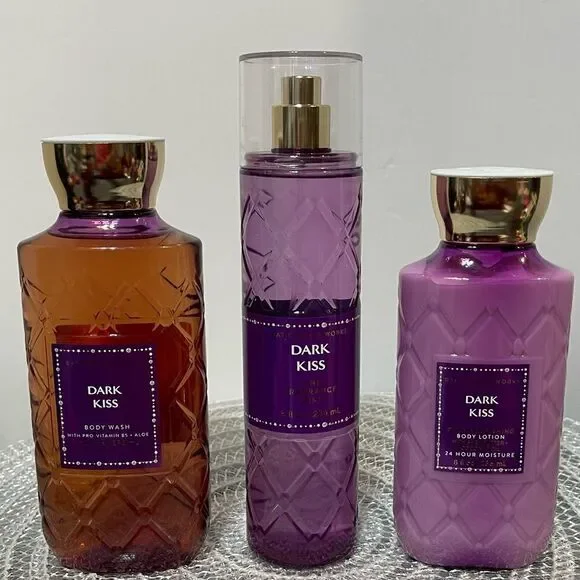BBW Dark Kiss Fragrance Mist, Body Wash and Body Lotion set of 3 NWT
