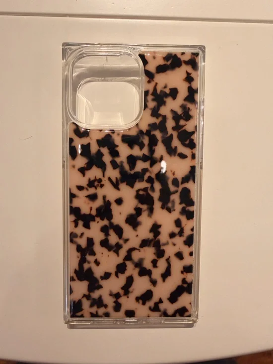 Clear-Edged Beige Tortoiseshell Phone Case - Unbranded