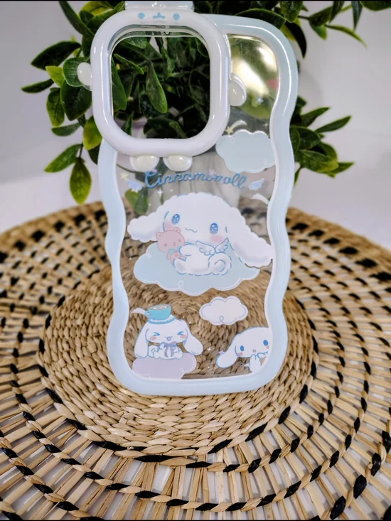 Cinnamoroll Clear Cute IPhone 16 Plus Case - White & Light Blue