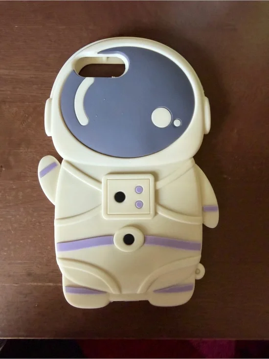 Cute Astronaut Silicone Phone Case - White & Lavender
