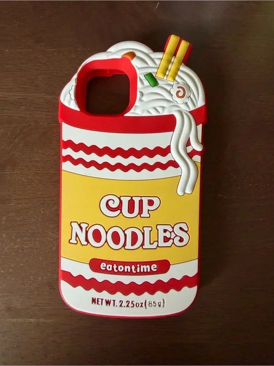 Cup Noodles Phone Case - Yellow & Red Noodle Design