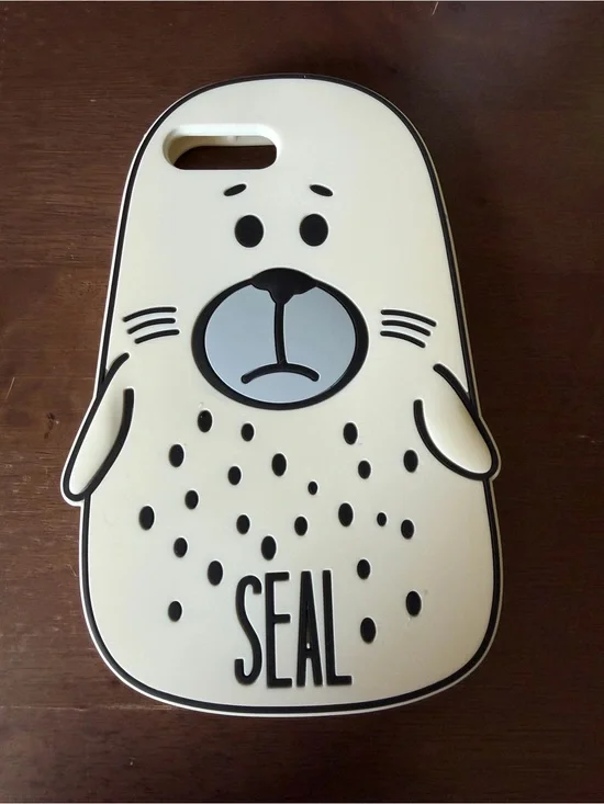 Seal Cartoon Silicone iPhone Case - White