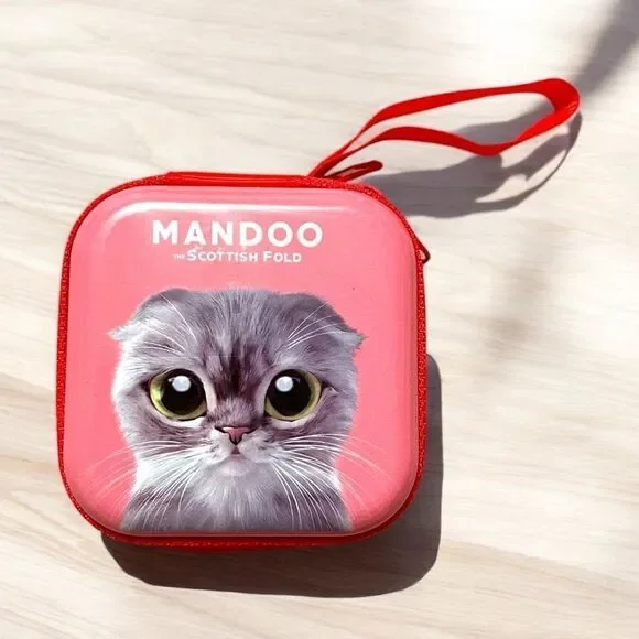 Pink Scottish Fold Zippered AirPod Or Trinket Case